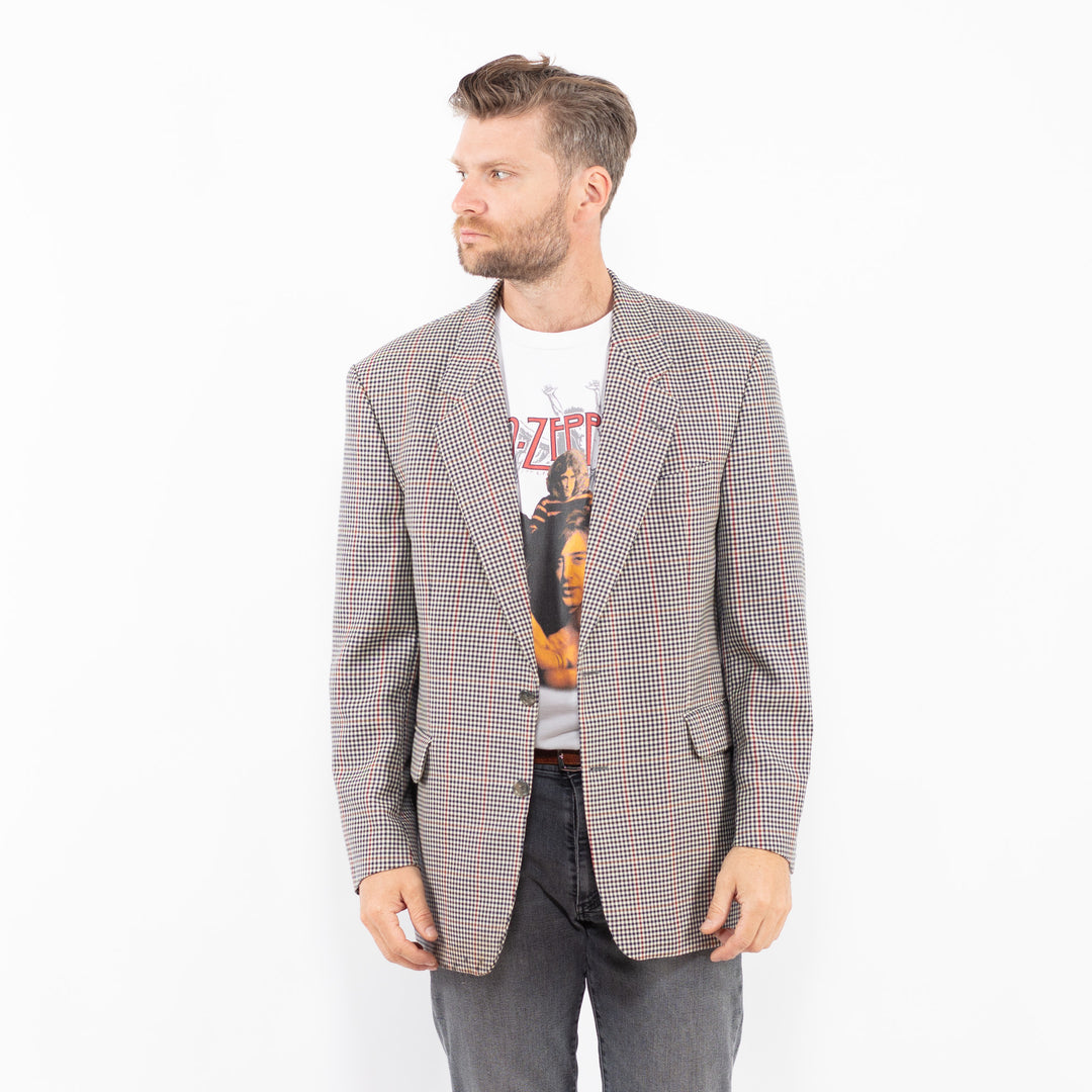 Vintage 70's Men Wool Blazer Jacket in Gray