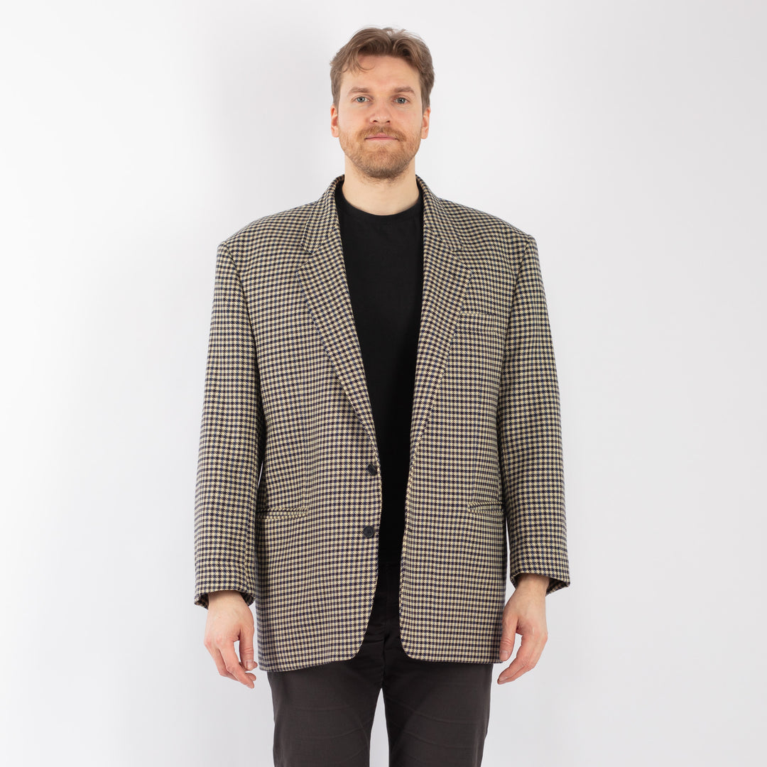 Vintage 70's Men Wool Blazer Jacket in BeigeZ1300