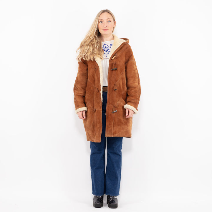Vintage 90's Women Sheepskin Coat in BrownA1034