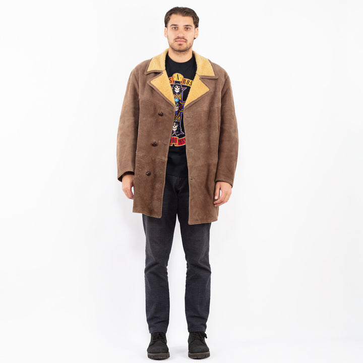 Vintage 70's Men Sheepskin Coat in BrownZ2412