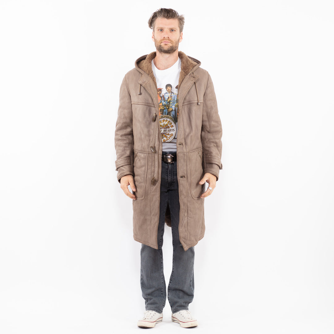 Vintage 90's Men Sheepskin Coat in BeigeZ1972