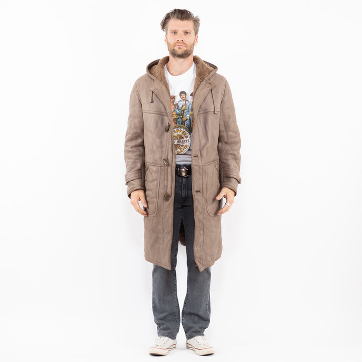 Vintage 90's Men Sheepskin Coat in BeigeZ1972