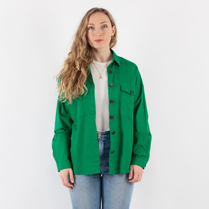 Vintage 90's Women Work Shirt in Green