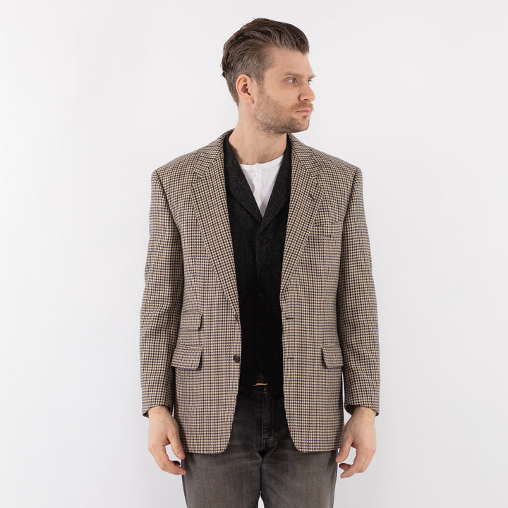 Vintage 70's Men Wool Blazer Jacket in BeigeZ0135