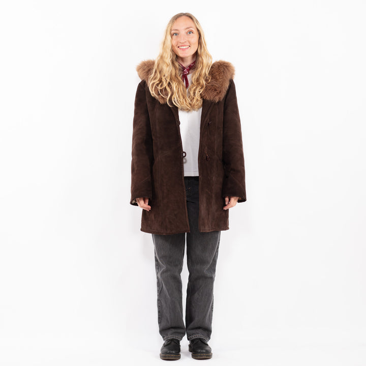 Vintage 70's Women Sheepskin Coat in BrownA0655