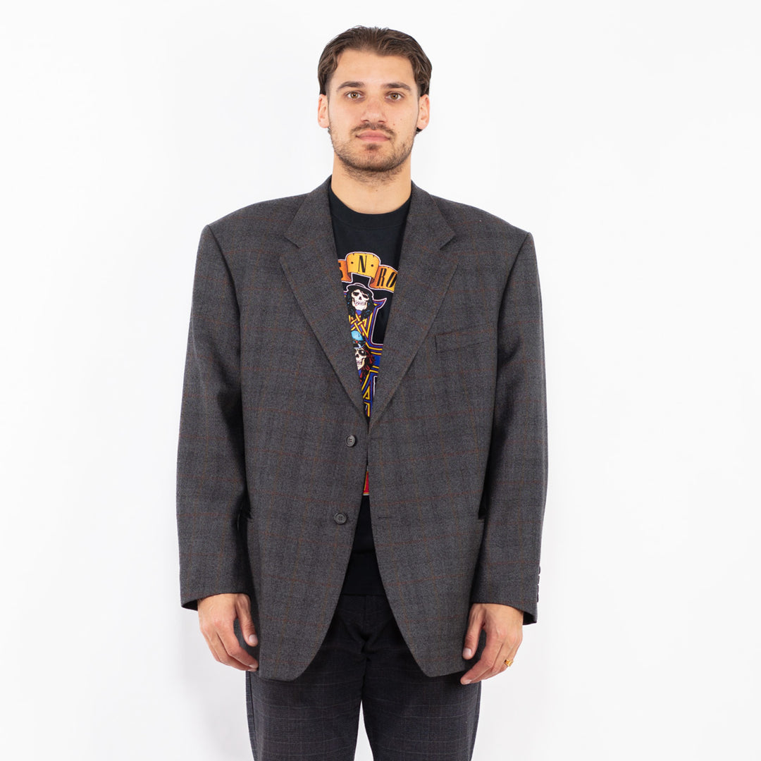 Vintage 90's Men Wool Blazer Jacket in BlueZ2420