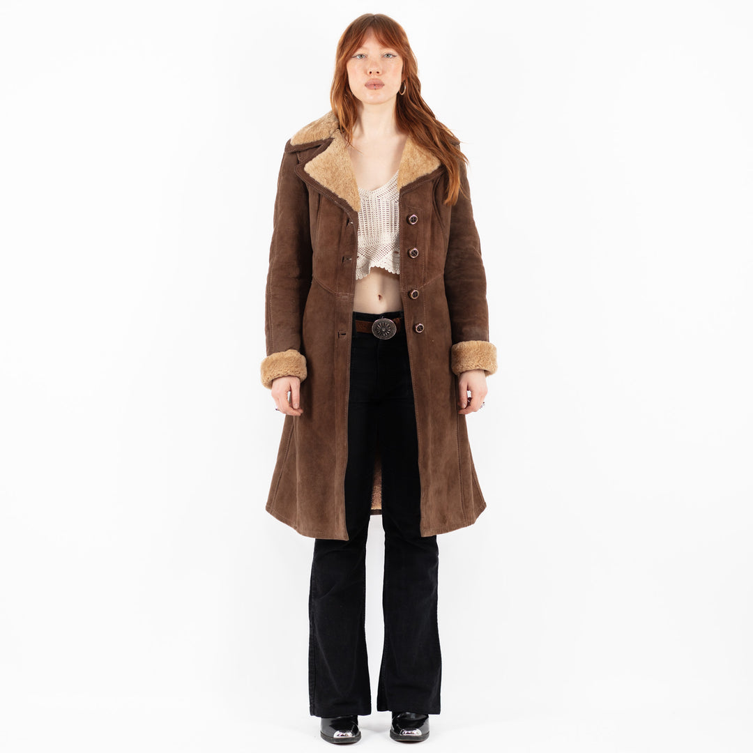 Vintage 70's Women Sheepskin Coat in BrownV9811