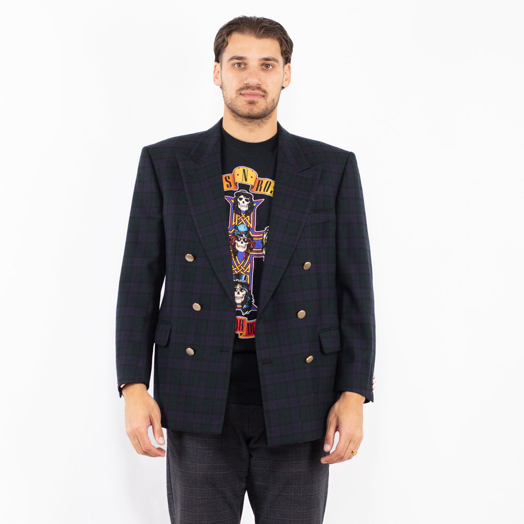 Vintage 70's Men Wool Blazer Jacket in BlueZ2421