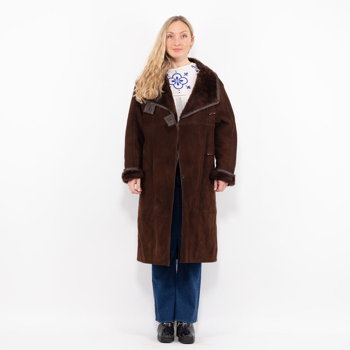 Vintage 70's Women Sheepskin Coat in BrownA1046