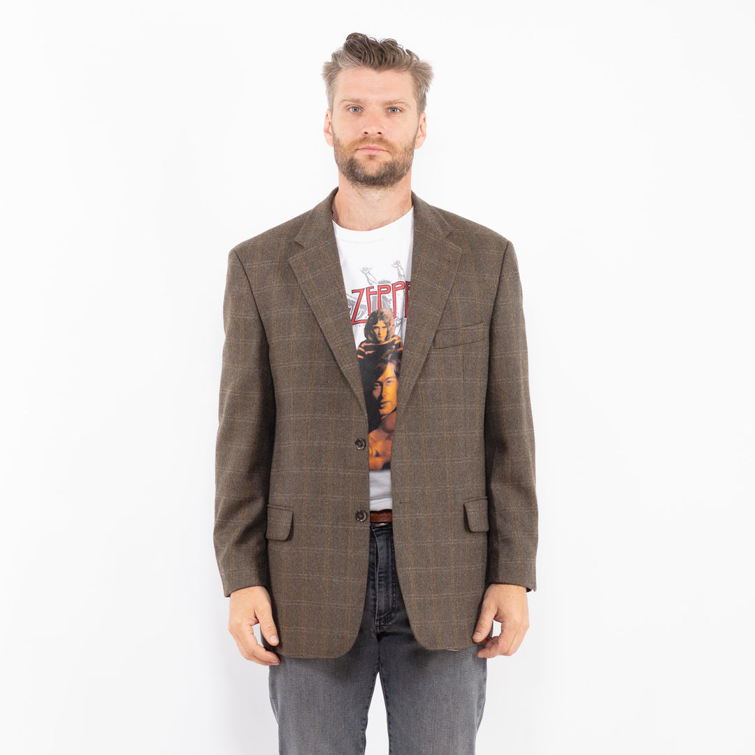 Vintage 90's Men Wool Blazer Jacket in BeigeZ2330
