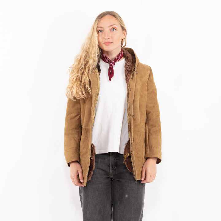 Vintage 70's Women Sheepskin Coat in BrownA0660