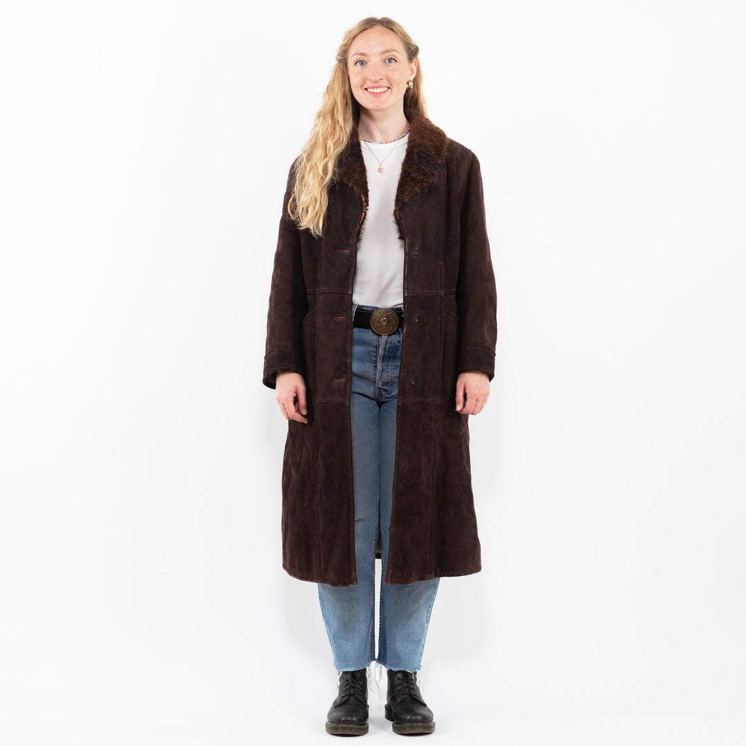 Vintage 70's Women Sheepskin Coat in BrownA0316
