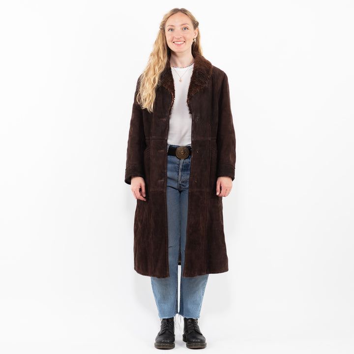 Vintage 70's Women Sheepskin Coat in BrownA0316