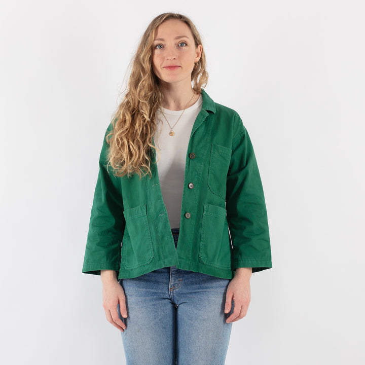 Vintage 90's Women Work Jacket in Green