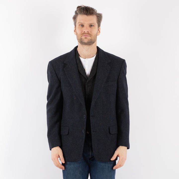 Vintage 90's Men Wool Blazer in BlueZ1191