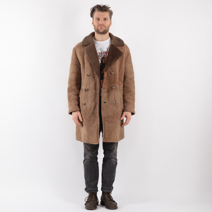 Vintage 70's Men Sheepskin Coat in BrownZ650