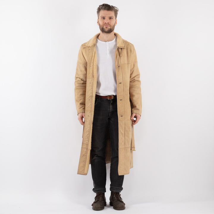 Vintage 70's Men Sheepskin Coat in BeigeZ1012