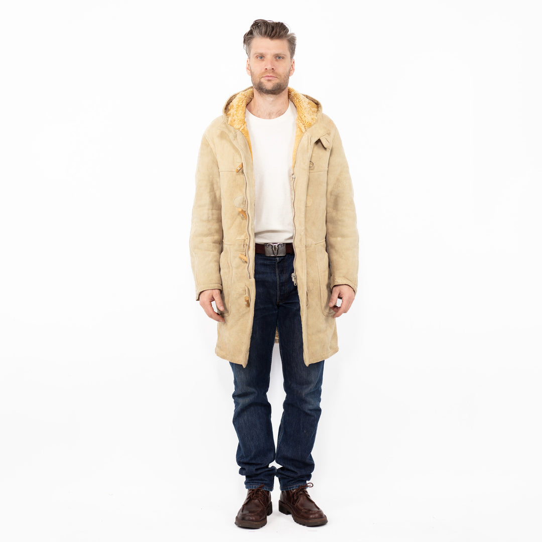 Vintage 70's Men Sheepskin Coat in BeigeZ2579