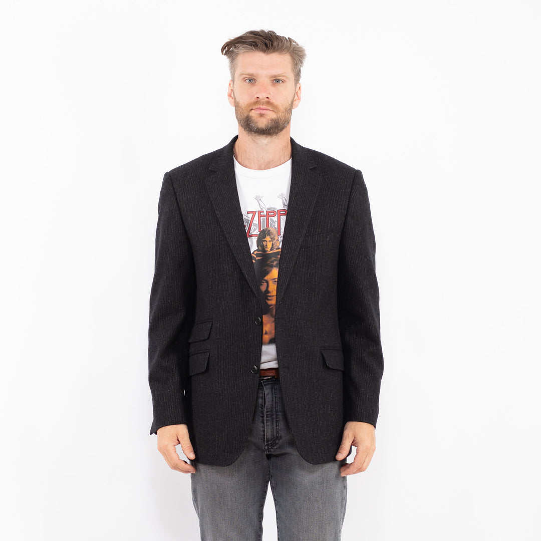 Vintage 90's Men Wool Blazer Jacket in GrayZ2333