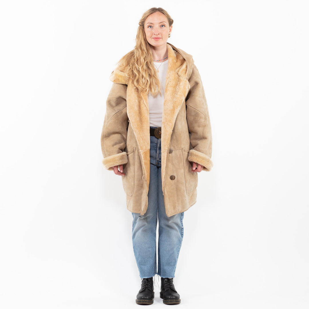Vintage 90's Women Sheepskin in BeigeA0318
