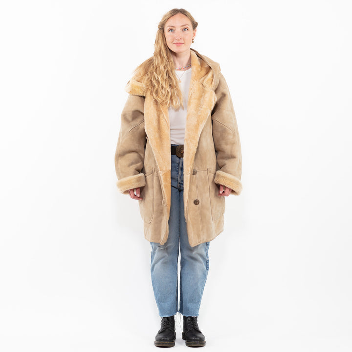 Vintage 90's Women Sheepskin in BeigeA0318