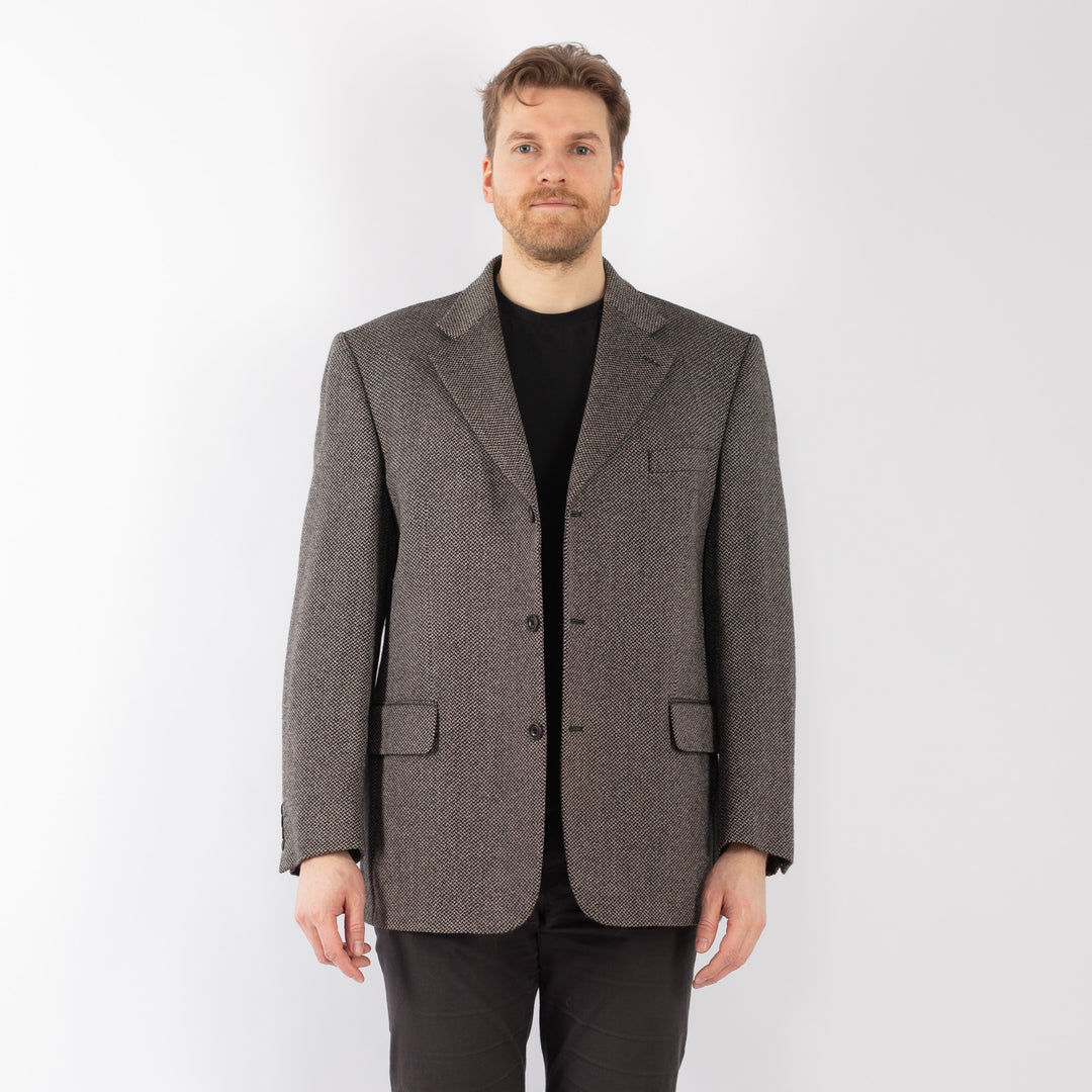 Vintage 90's Men Wool Blazer Jacket in GrayZ1315