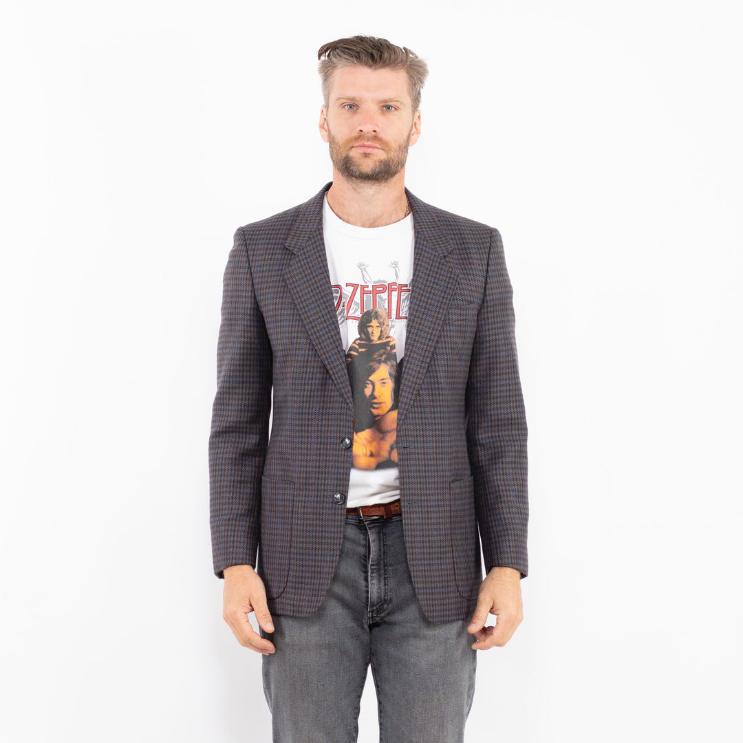 Vintage 70's Men Wool Blend Blazer Jacket in GrayZ2334