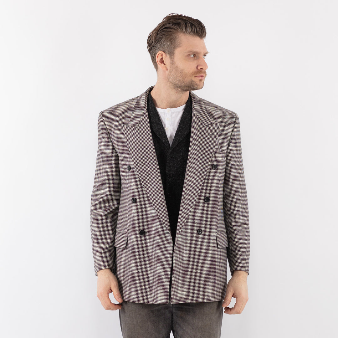 Vintage 90's Men Wool Blazer Jacket in GrayZ1045