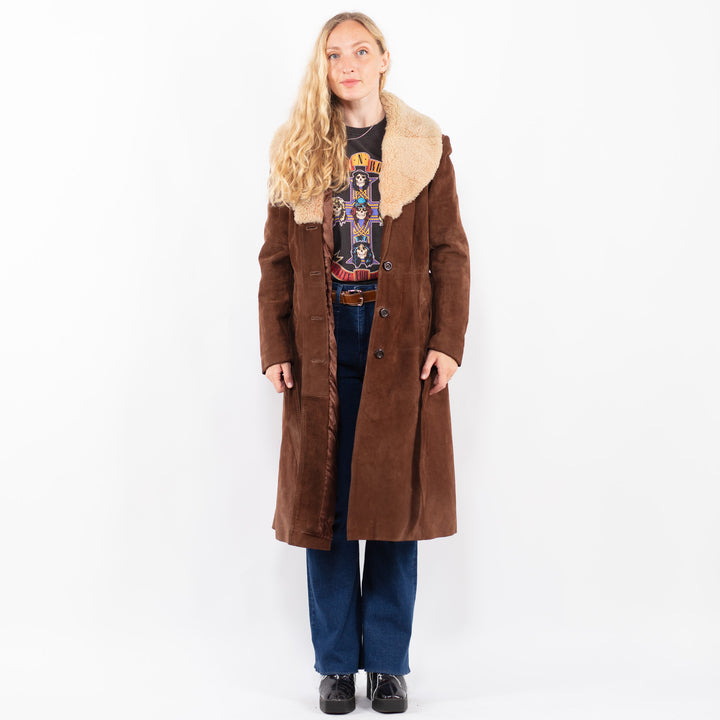 Vintage 70's Women Suede Coat in BrownA0421