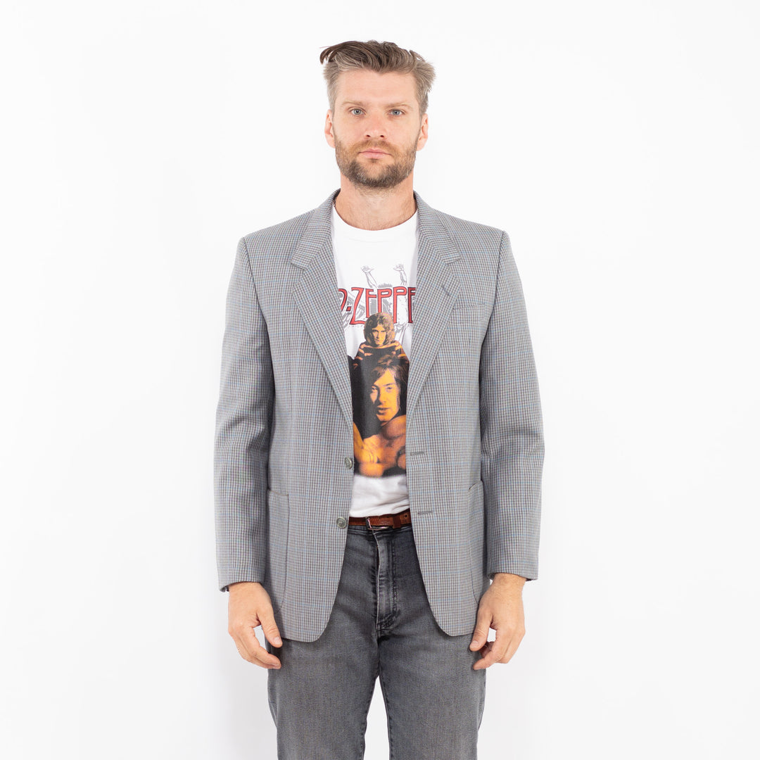 Vintage 70's Men Wool Blend Blazer Jacket in GrayZ2336