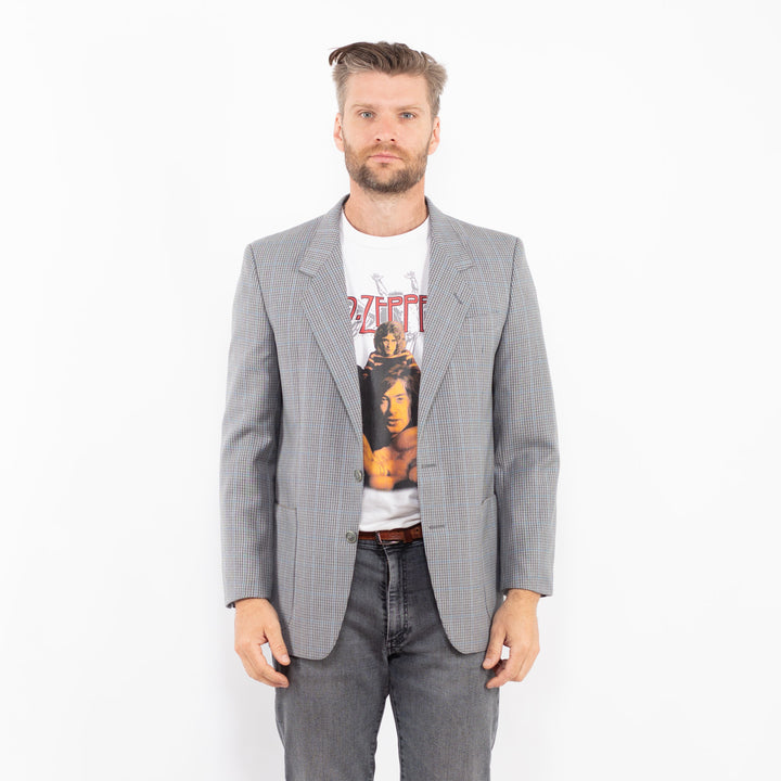 Vintage 70's Men Wool Blend Blazer Jacket in GrayZ2336