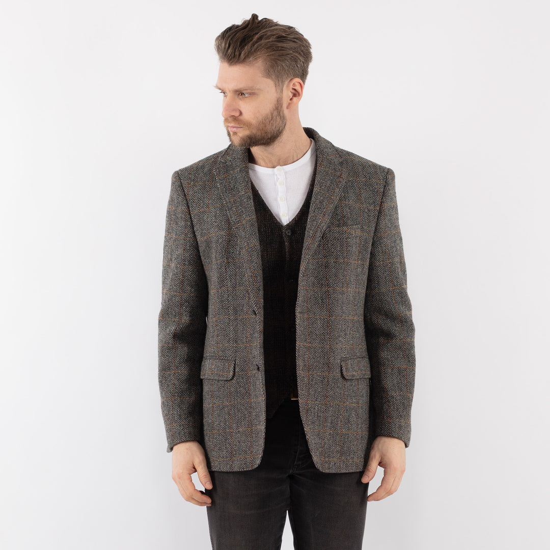 Vintage 00's Men Harris Tweed Jacket in GrayZ981