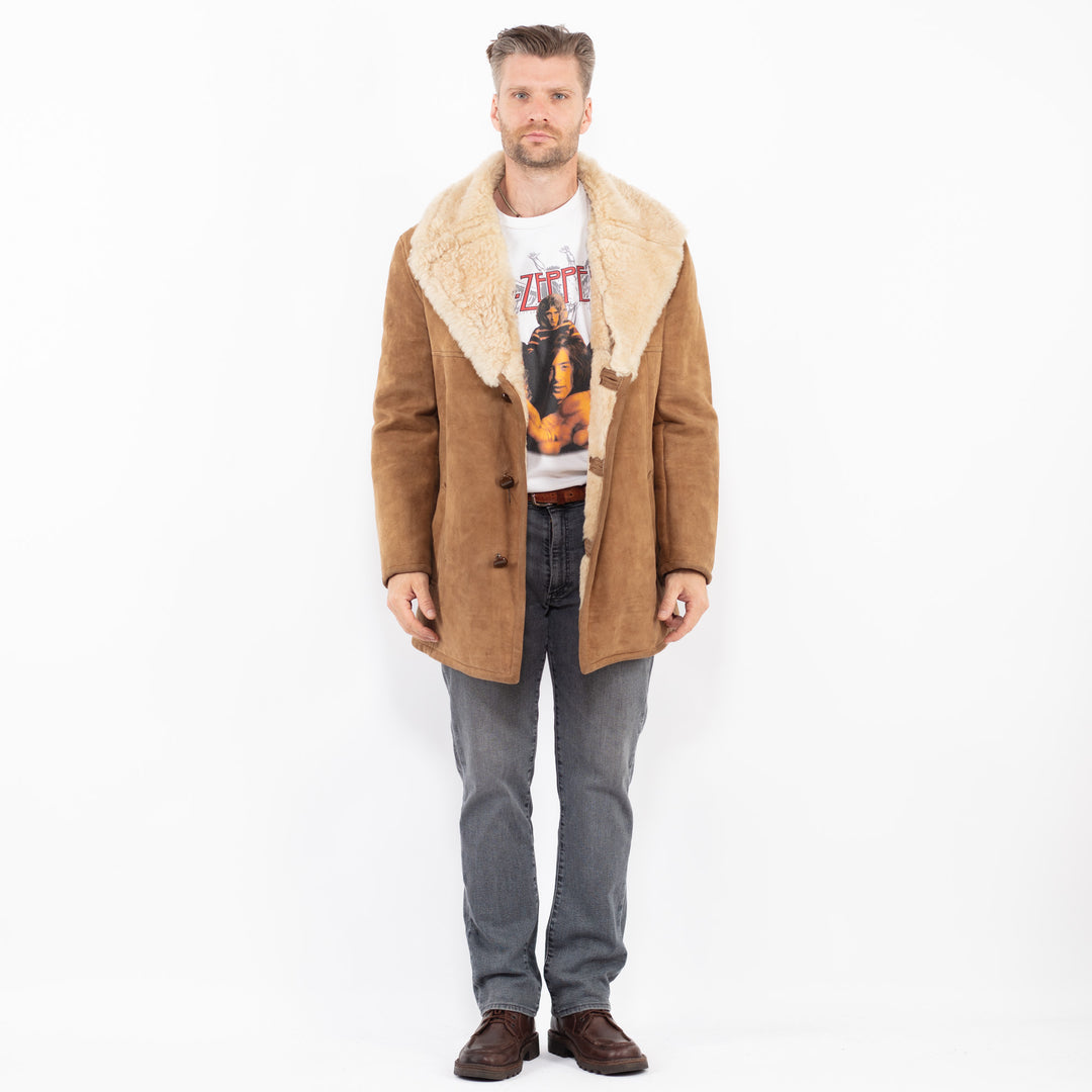 Vintage 70's Men Sheepskin Coat in BrownZ2112