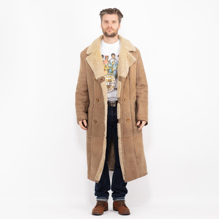 Vintage 70's Men Sheepskin Coat in BeigeZ2719