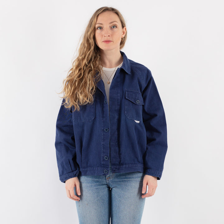Vintage 90's Women Work Jacket in Blue