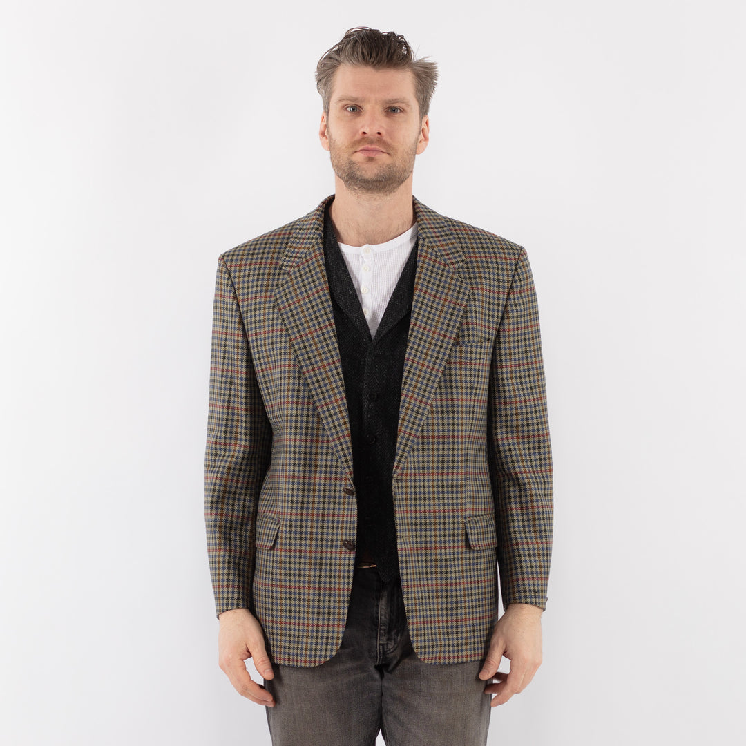 Vintage 70's Men Wool Blazer Jacket in MultiZ1048