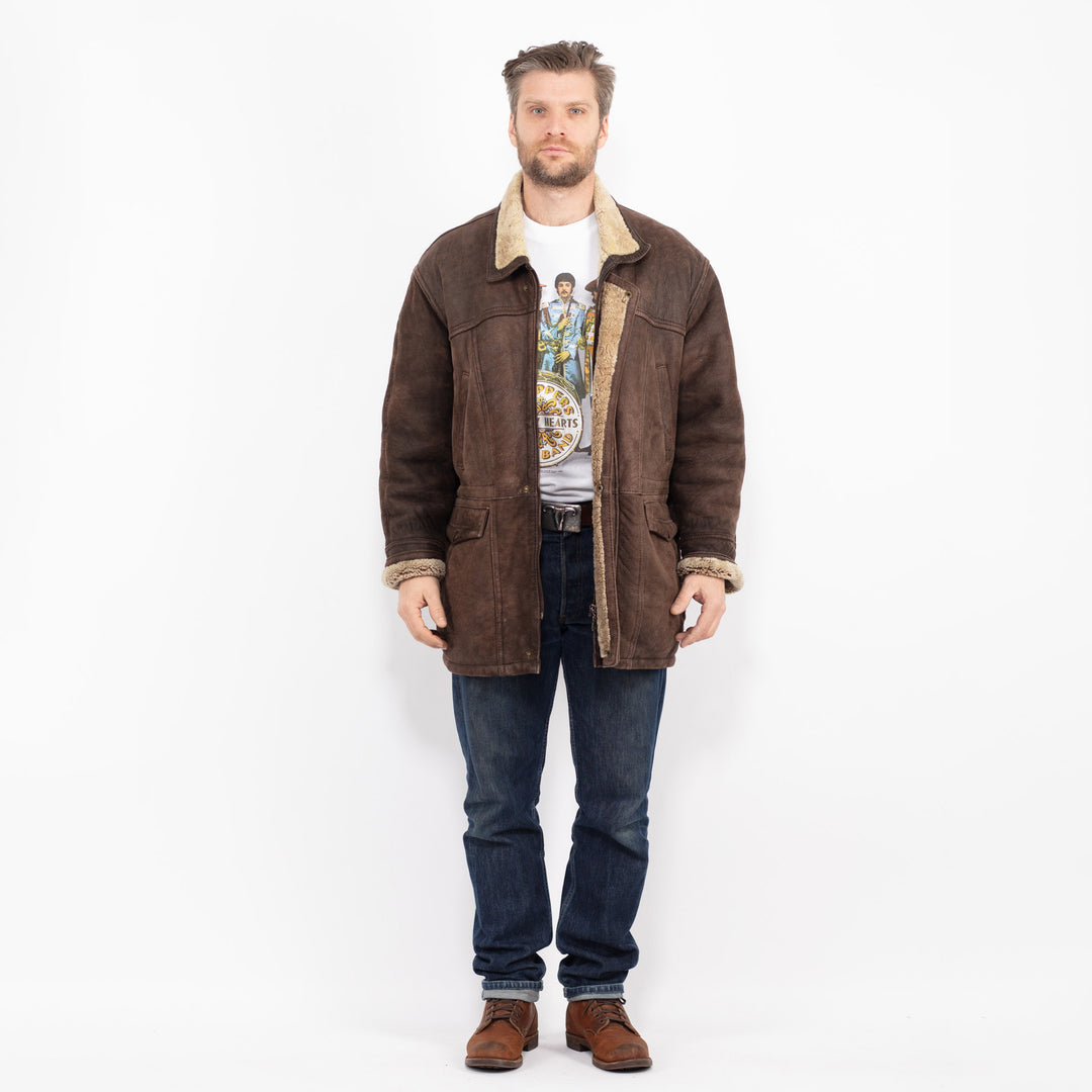 Vintage 90's Men Sheepskin in BrownZ2720