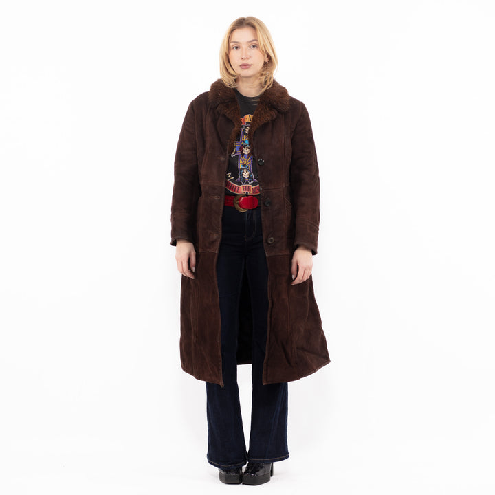 Vintage 70's Women Sheepskin Coat in BrownA1153