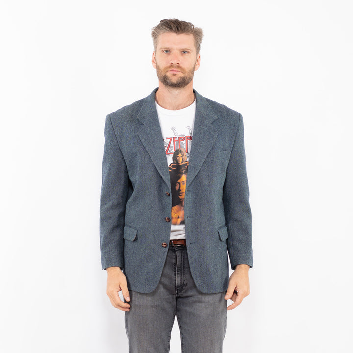 Vintage 90's Men Wool Blazer Jacket in BlueZ2338