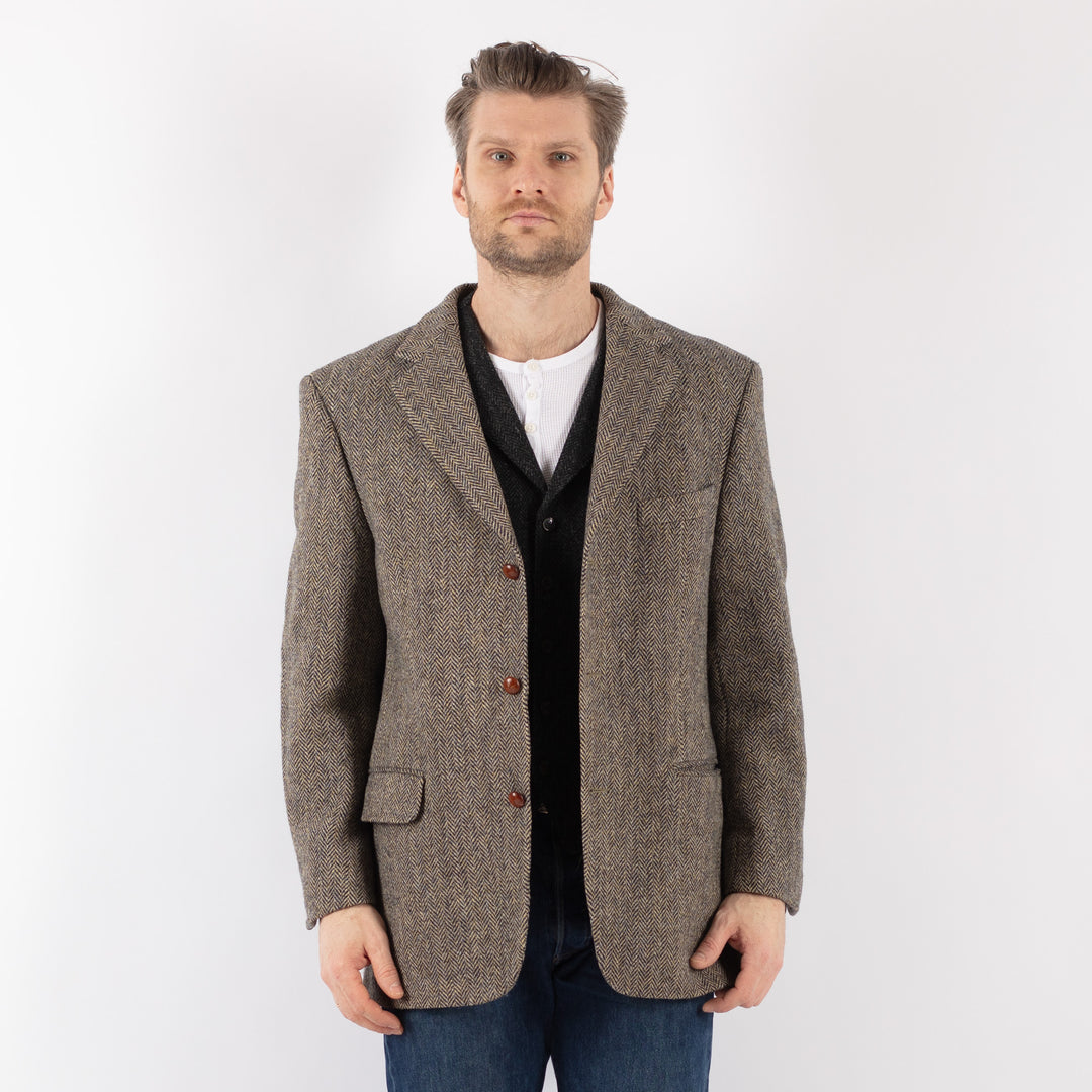 Vintage 90's Men Harris Tweed Jacket in BeigeZ1199