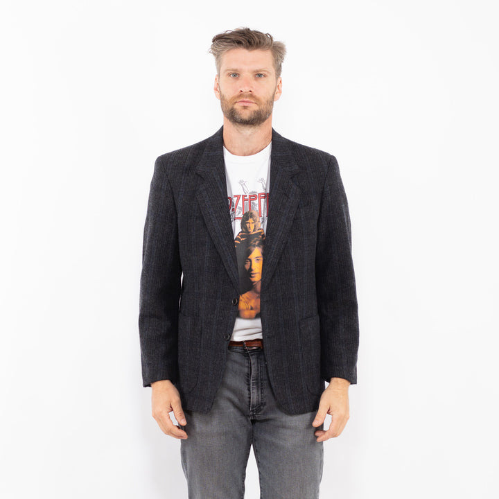 Vintage 70's Men Wool Blazer Jacket in GrayZ2340