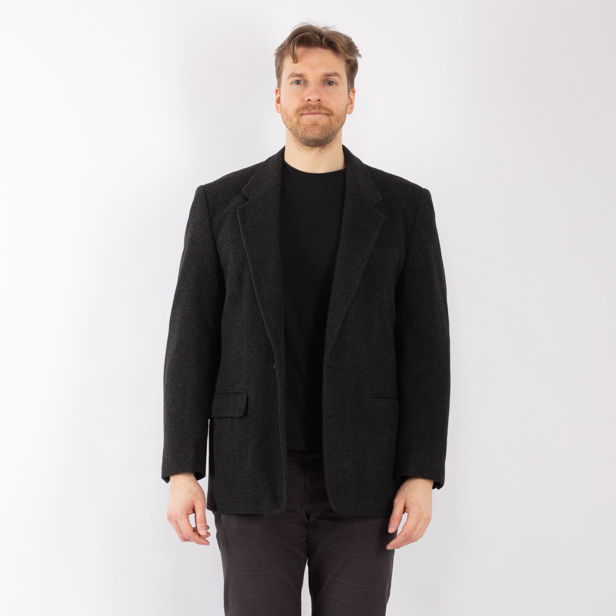 Online Vintage Store | Vintage 90's Men Wool Blazer Jacket in Gray