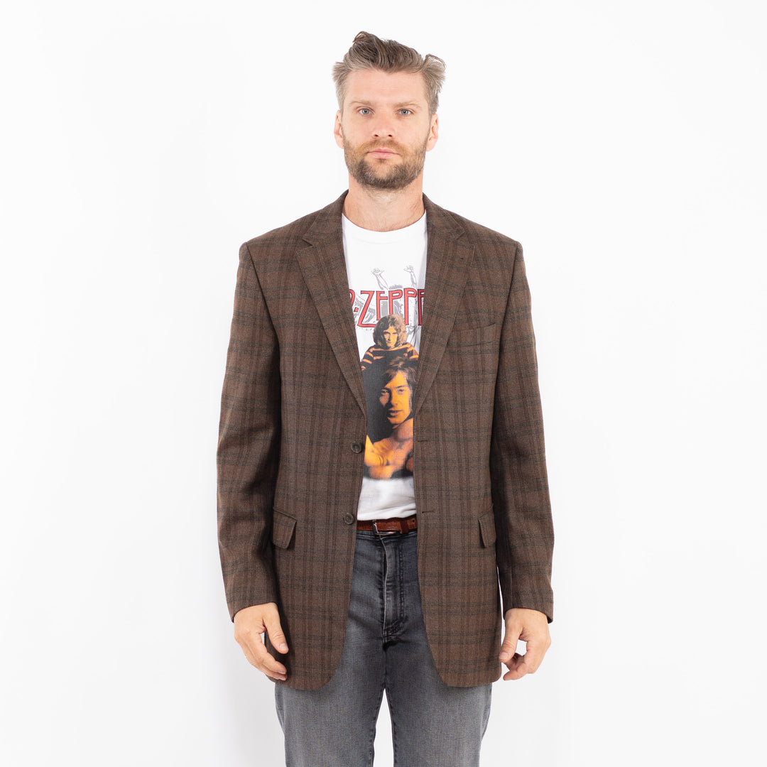 Vintage 90's Men Wool Blazer in BrownZ2341