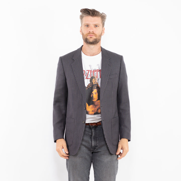 Vintage 70's Men Wool Blend Blazer Jacket in GrayZ2342