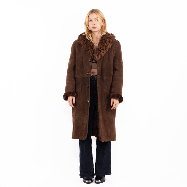 Vintage 70's Penny Lane Sheepskin Coat in Brown