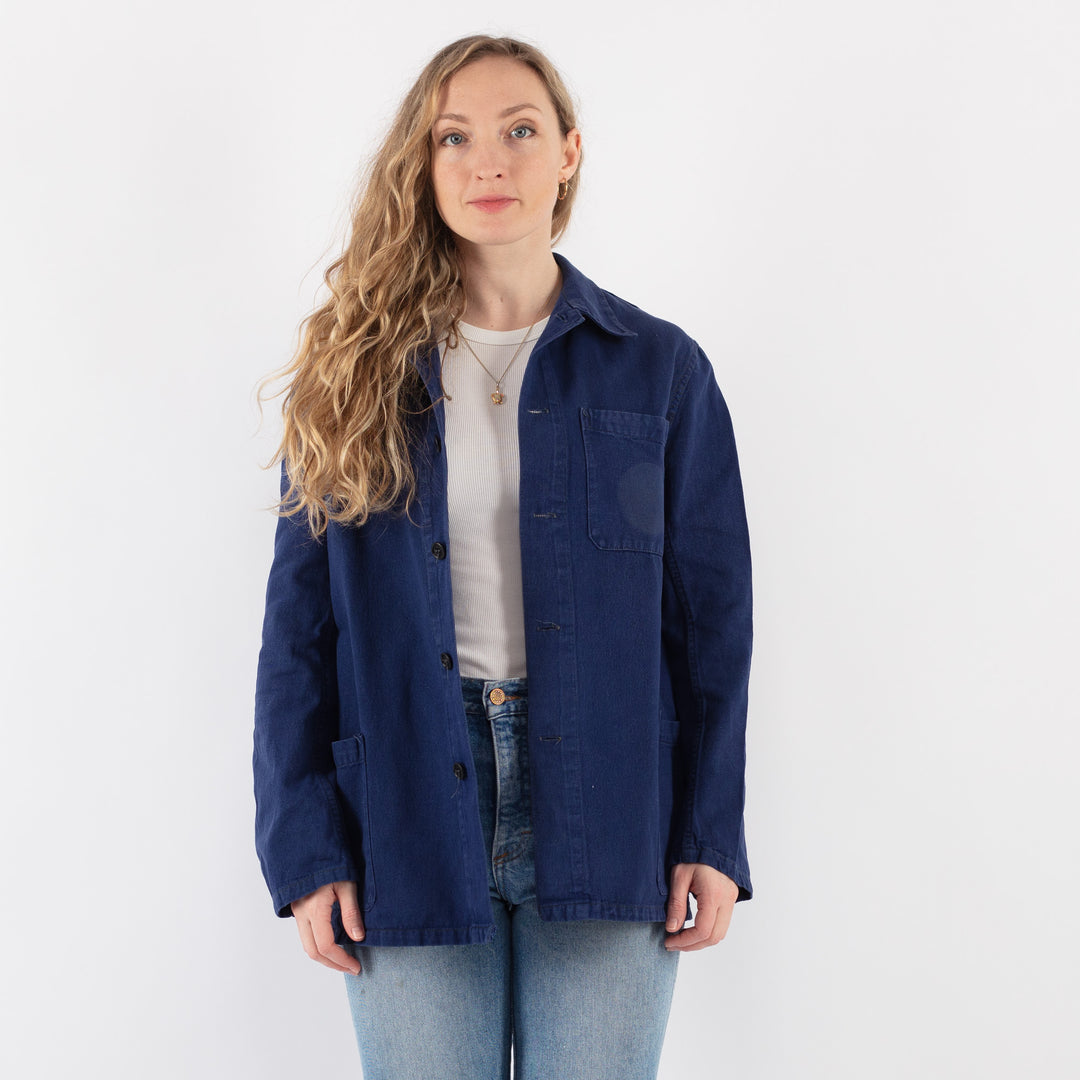 Vintage 70's Women Work Jacket in Blue