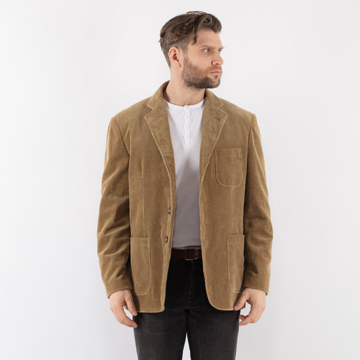 Vintage 90's Men Corduroy Blazer Jacket in BeigeZ990