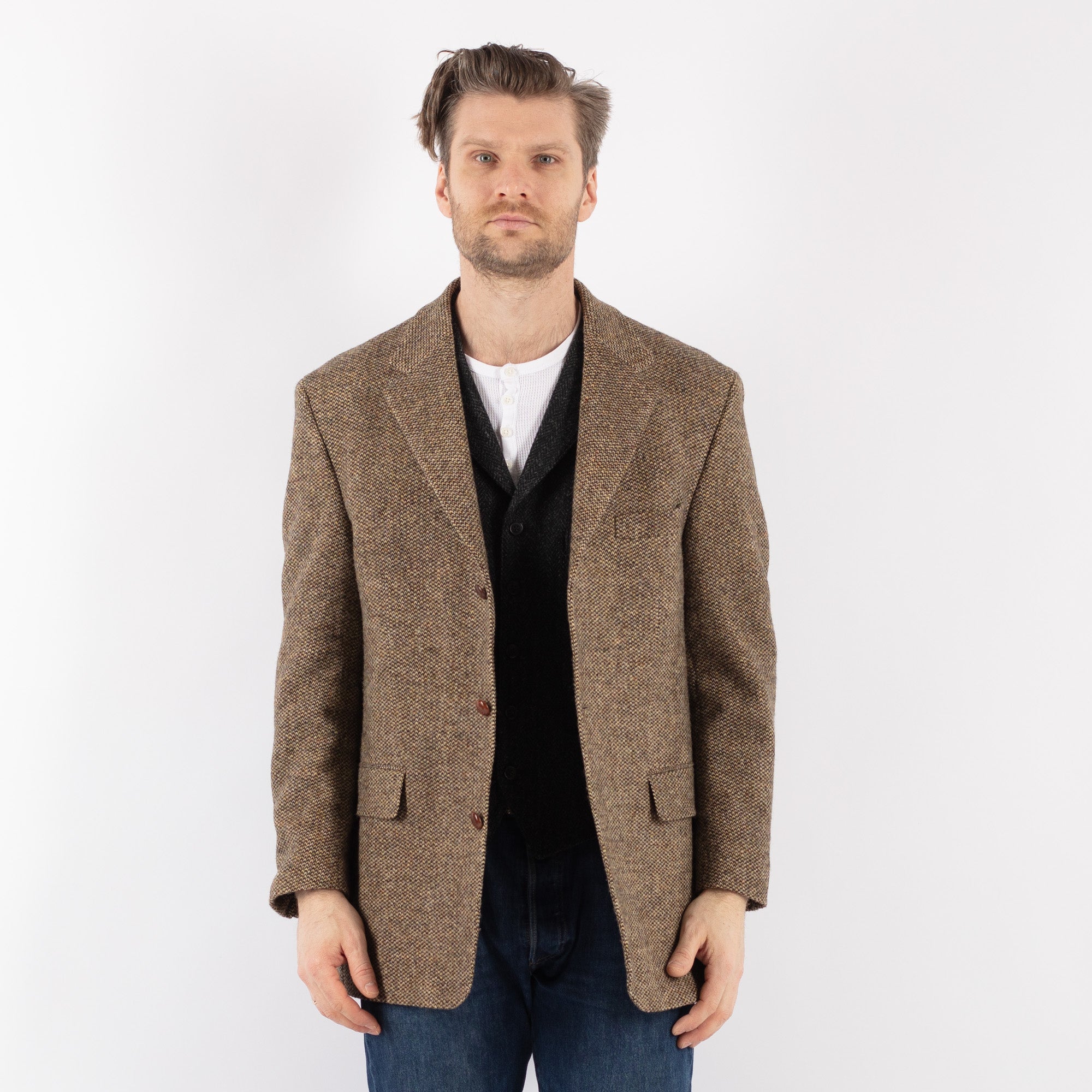 Online Vintage Store | Vintage 90's Men Harris Tweed Jacket in