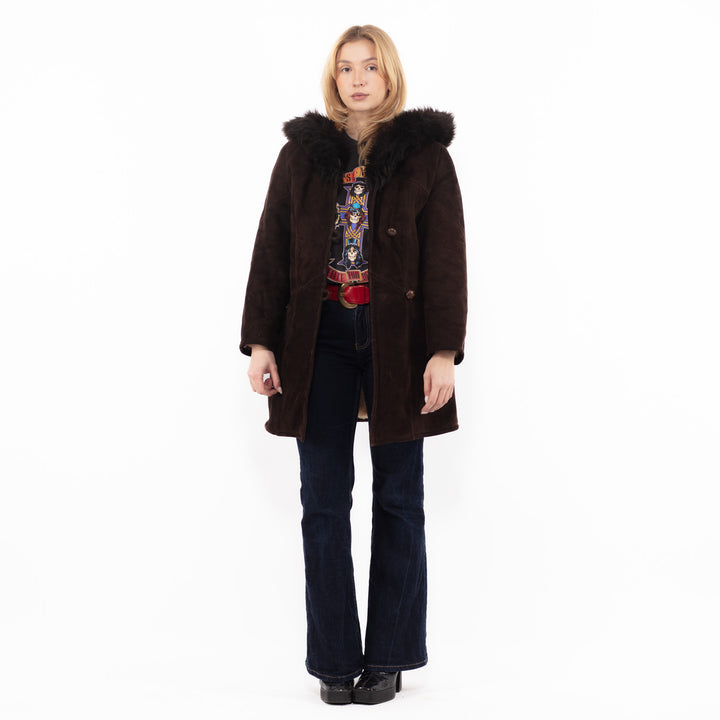 Vintage 70's Women Sheepskin Coat in BrownA1162