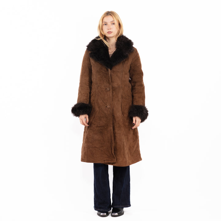 Vintage 70's Penny Lane Sheepskin Coat in Brown